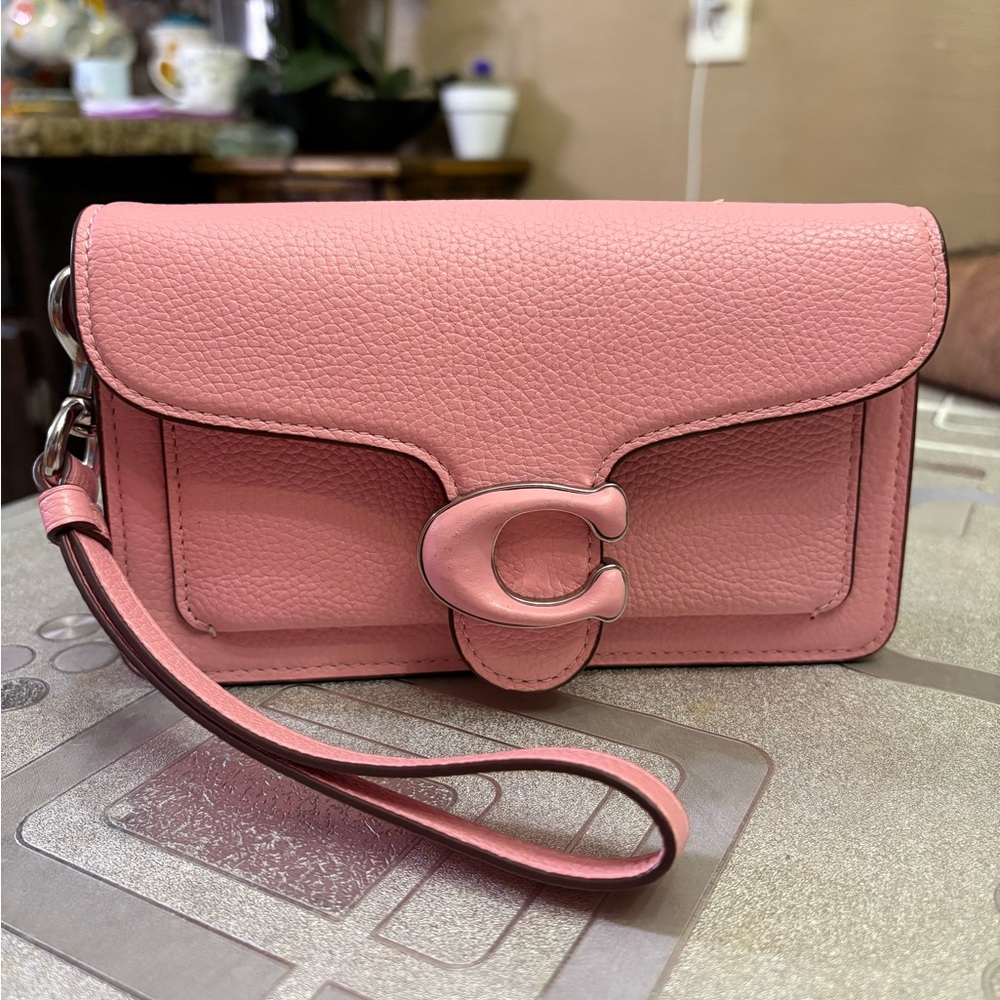 Coach Tabby Chain Small Leather Clutch Crossbody